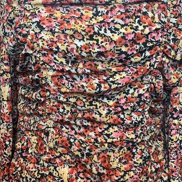 Pretty Little Thing Multi Floral Chiffon Double Ruched Bodycon Dress Shabby Chic - Picture 4 of 13